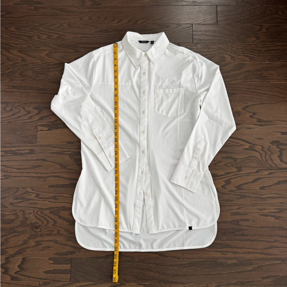 Peach brand White Hi-Low Button Down Shirt - Sz S - Picture 6 of 7